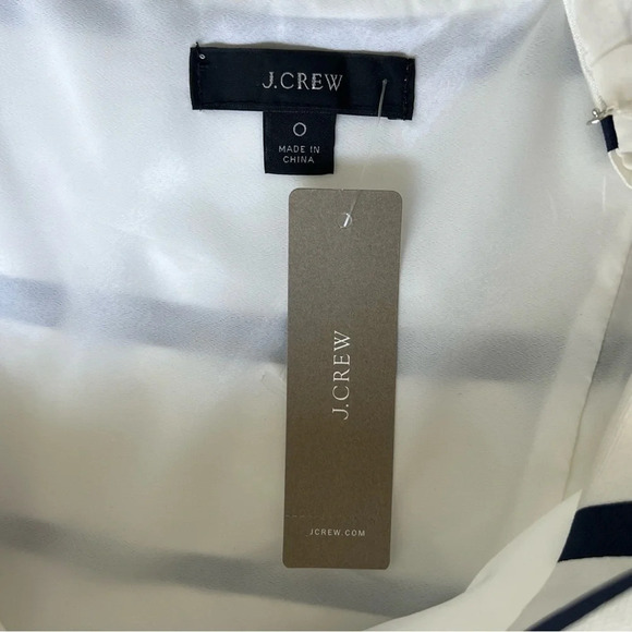 New J Crew Jacquard Stripe Midi Dress Scoop Neck Sz 0 Navy & Ivory Ak231 Women’s - Picture 10 of 15